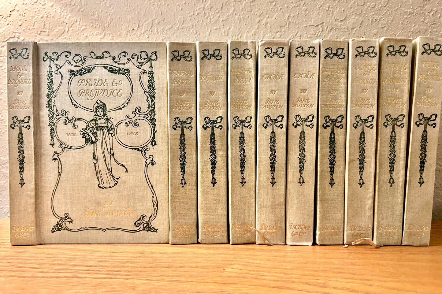 Jane Austen ~10 Volume Set~ Published by J.M. Dent & Company, c1900. Complete set with colored illustrations. Pride and Prejudice...