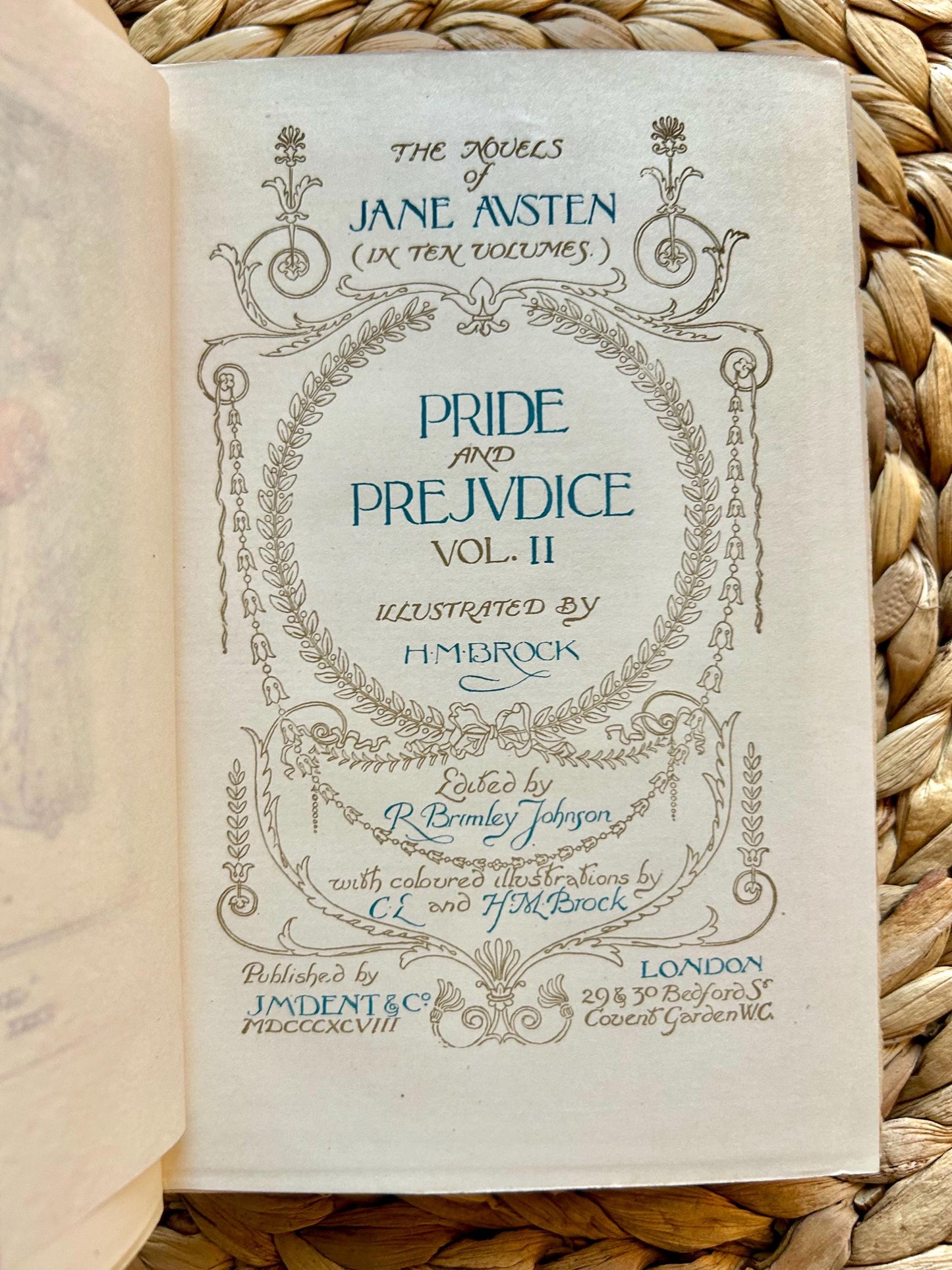 Jane Austen ~10 Volume Set~ Published by J.M. Dent & Company, c1900. Complete set with colored illustrations. Pride and Prejudice...