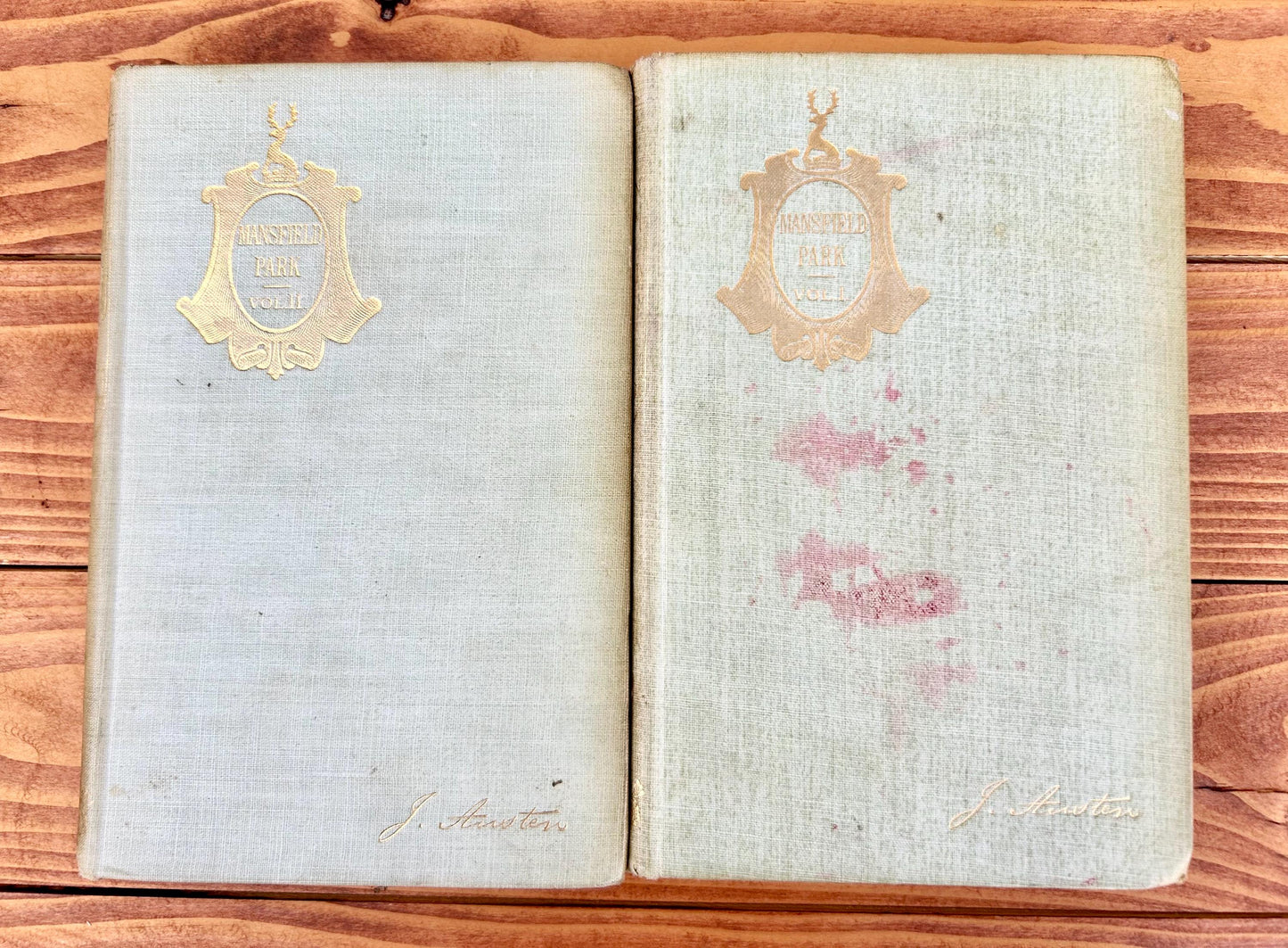 1895 Mansfield Park by Jane Austen. Published by J.M. Dent & Co, fifth edition. Bound in two volumes, illustrated
