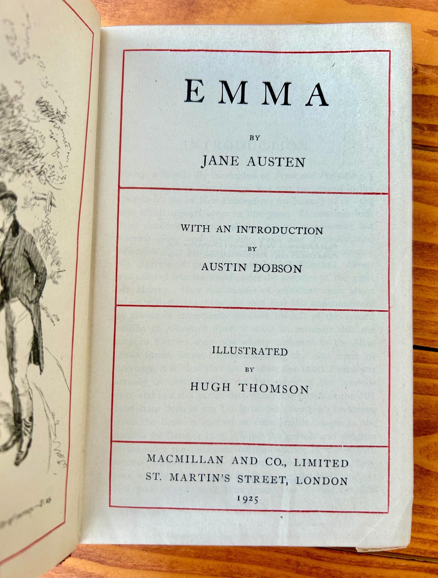 Emma (1925) by Jane Austen – Illustrated by Hugh Thomson, Leather Bound, Macmillan & Co.