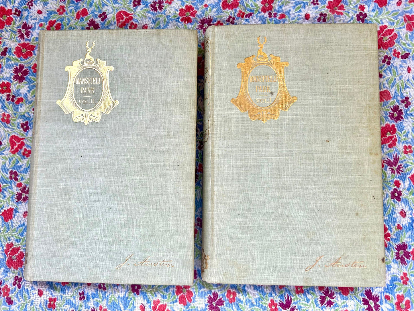 1895 Mansfield Park by Jane Austen. Published by J.M. Dent & Co, 1895, fourth edition. Beautifully illustrated in two volumes