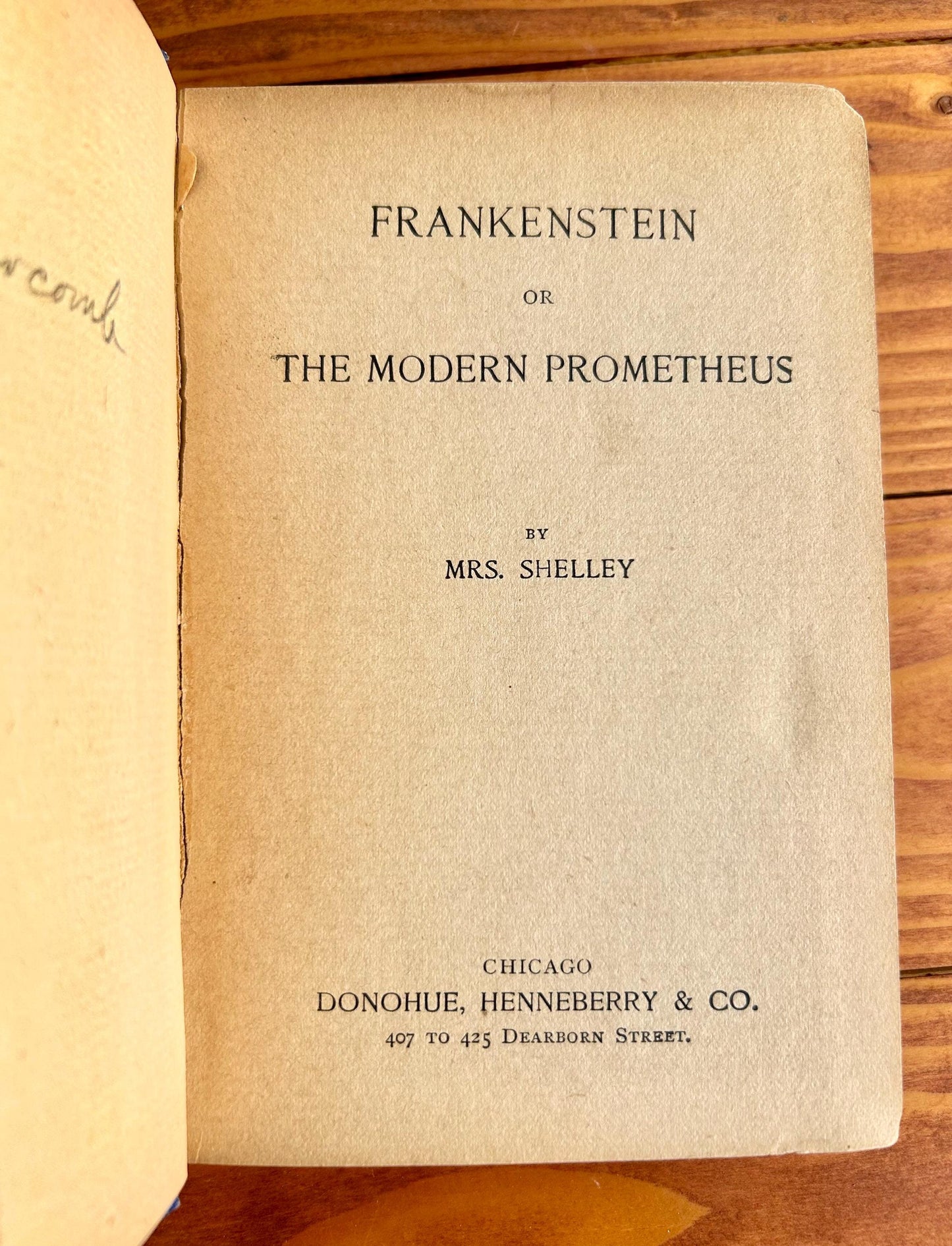 c. 1895 Frankenstein – Mary Shelley | Donohue Henneberry Floral Blue/Silver Edition | Antique Gothic Horror Classic